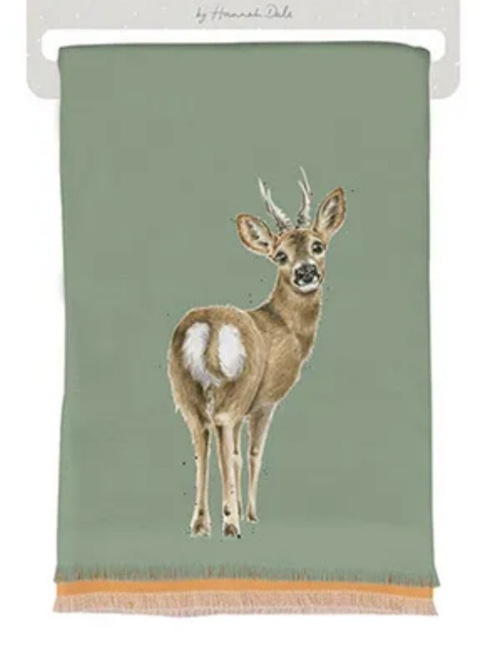 Wrendale Designs The Roe Deer Winter Scarf in Sage Green